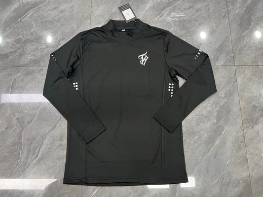 Long Sleeve Black/Reflective Compression Shirt