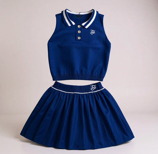Royal Blue Tennis Skirt Set